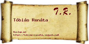 Tóbiás Renáta névjegykártya